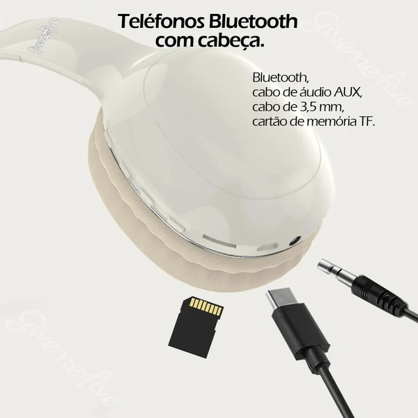  Fone de ouvido sem fio p103 com iluminação, redução de ruído, estéreo, fones de ouvido para computador, jogos, escritório,
