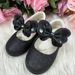 Sapatilha Flor Di Mila - Preta Glitter