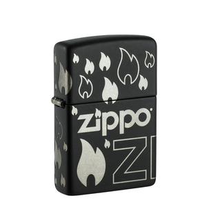 Isqueiro Zippo Black Matte Flame Z Design