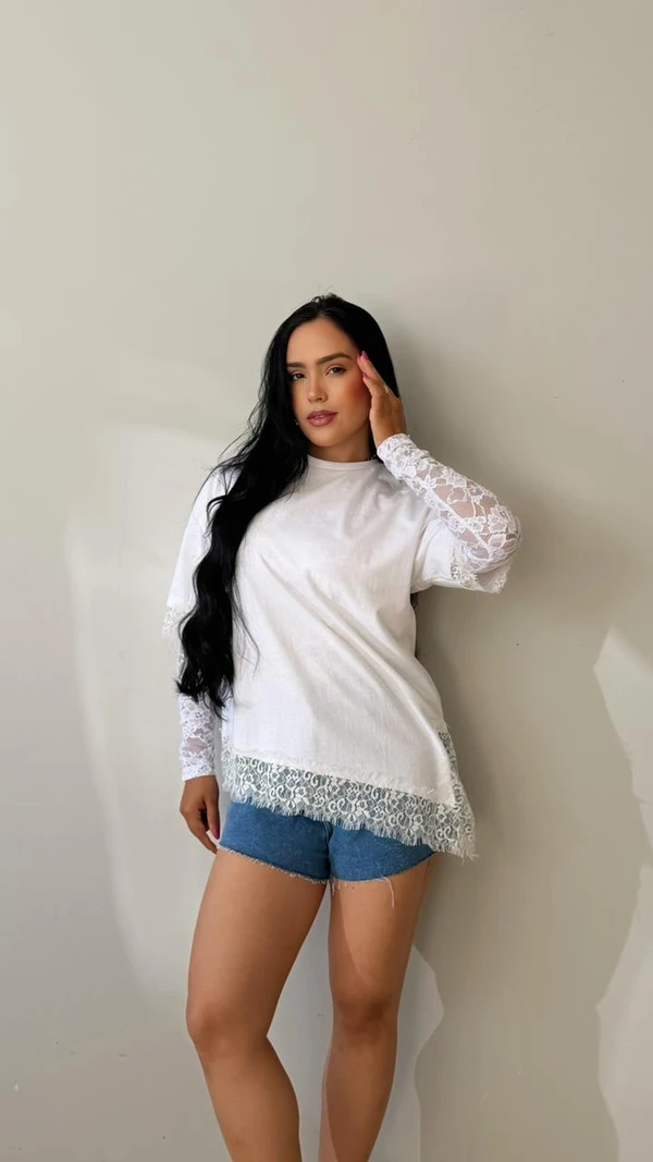 BLUSA ALINE ALGODÃO RENDA
