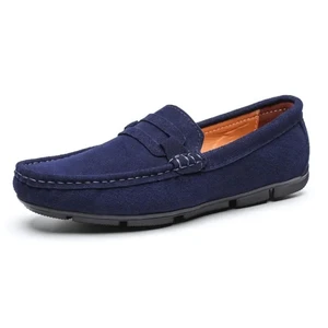 Sapato Mocassim Masculino de Camurça Azul