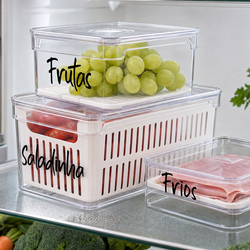 KIT ORGANIZADOR DE GELADEIRA CLEAR 3UN
