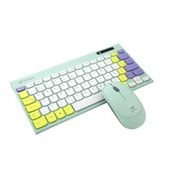 Kit Teclado e Mouse Sem Fio C3Tech Verde - K-W71GN