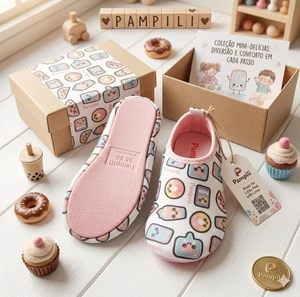 SAPATILHA PAMPILI BEM-ME-QUER BRANCO/ROSA CHICLETE 648002 