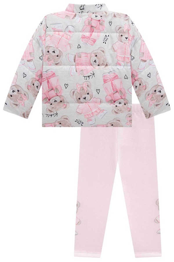 Conjunto de Jaquela Puffer em Nylon e Legging