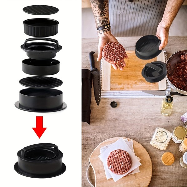 1 conjunto, adequado para cozinha rv, máquina de hambúrguer antiaderente, molde de máquina de torta de carne, adequado para carne, leite, queijo, legumes