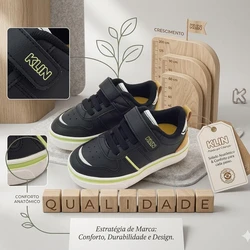 TÊNIS INFANTIL FREESTYLE KLIN PRETO/GELO/VERDE LIMA - 260060