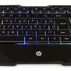 Teclado Gamer HP Preto LED RGB 4 Cores USB - K110