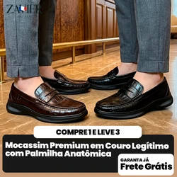 [COMPRE 1 E LEVE 2] Mocassim Dobrável em Couro de Cobra com Sola ComfortGel