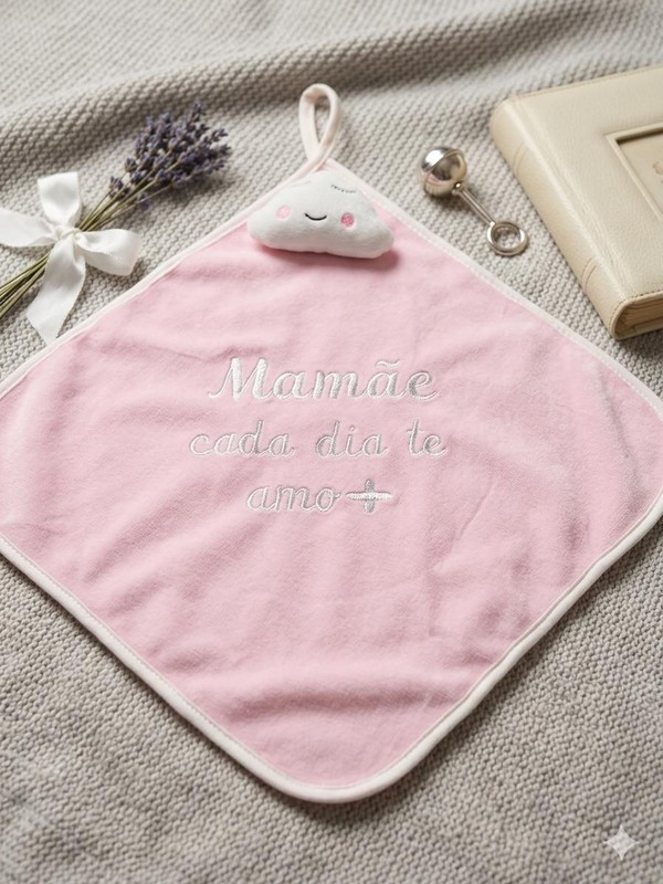 NANINHA ZIP BLANKET CETIM MAMÃE CADA DIA TE AMO MAIS ROSA