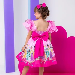 Vestido Temático Estampado - Princesas - Rosa 