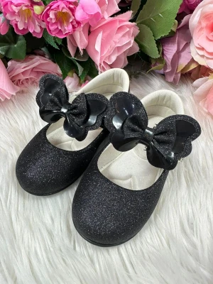 Sapatilha Flor Di Mila - Preta Glitter