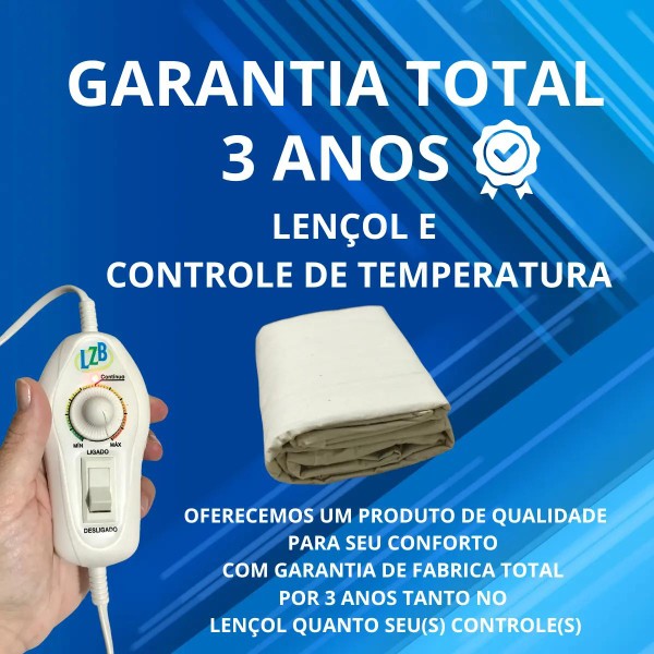 Lençol Térmico Luxo 100% Algodão com Controle de Temperatura