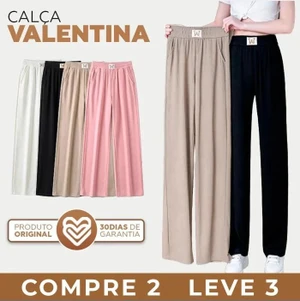 [Leve 3 Pague 2] Calça Feminina Valentina em Malha Seda Gelo (Estilo Marcante!)