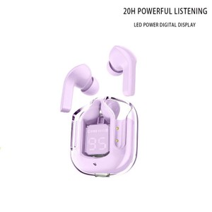Fone De Ouvido Sem Fio Bluetooth 5.3 Ruído Cancelando Fones Com Microfone HiFi Stereo Digital Display Transparente Caixa Esportiva