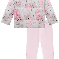 Conjunto de Jaquela Puffer em Nylon e Legging