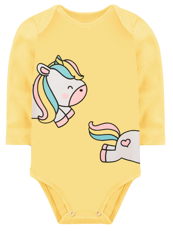 KIT BODY INFANTIL 3 PEÇAS SUEDINE UNICÓRNIO