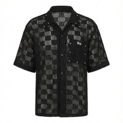 Camisa malha crochet miami Black