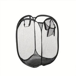 Cesta de lavanderia pop-up de malha, cesta de lavanderia, cesta de armazenamento de roupas sujas dobrável, cesta de armazenamento de grande capacidade