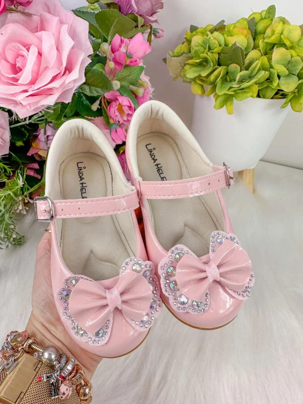 Sapatilha Flor Di MIla - Rosa Lacinho Strass