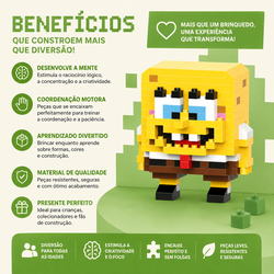 Mini Blocos de Montar Bob Esponja Pixelado Colecionável - 20