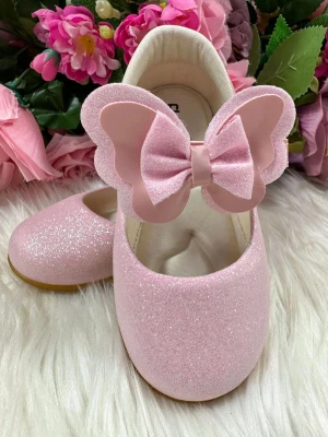 Sapatilha Flor Di MIla - Rosa Bebê Glitter