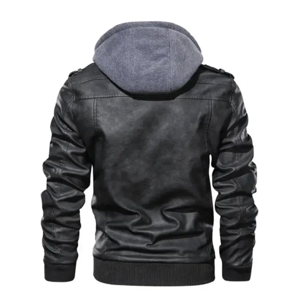 Jaqueta de Couro Masculina com Capuz Matezzo