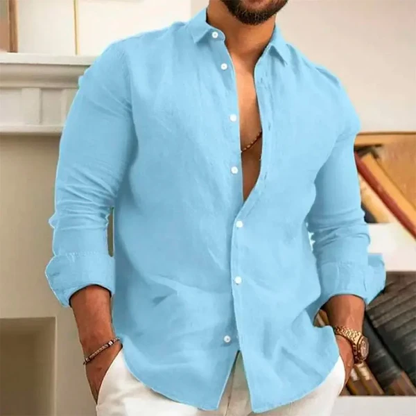 (PAGUE 1 LEVE 2) Camisa de Linho Premium Masculina + BRINDE