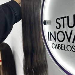 Cabelo Vietnamita Ondulado Natural Castanho claro - 55cm (100g)