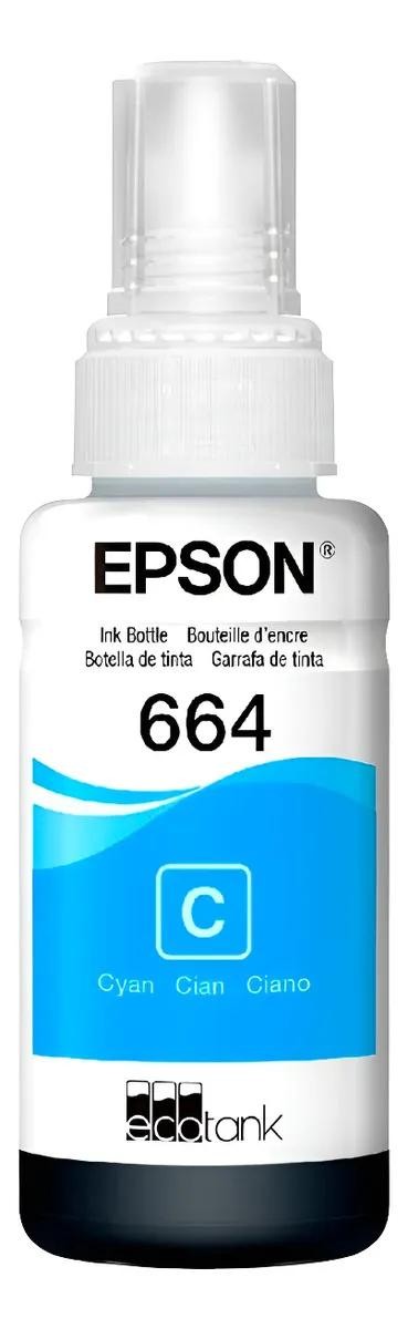 Refil de Tinta Epson T664 Azul Ciano - T664220-AL