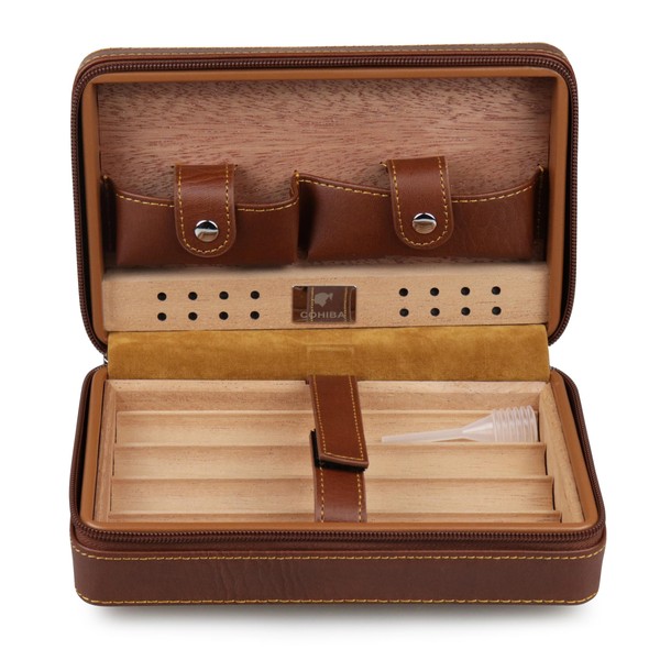 Umidor de Viagem Cohiba para 4 Charutos em Couro - Marrom