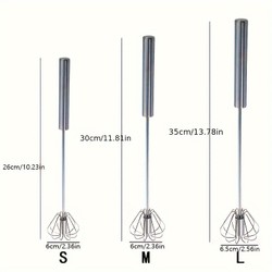 Batedor de ovos de aço inoxidável, misturador semiautomático durável para mistura de creme de ovo sem esforço, agitação e batida para cozimento de cozinha