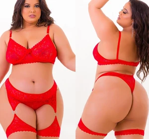 Conjunto gladiadora cinta liga plus size