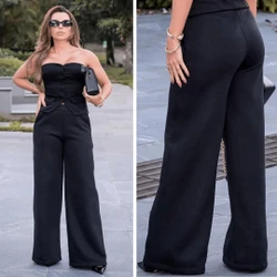 Calça Feminina Moletom Peluciado Wide