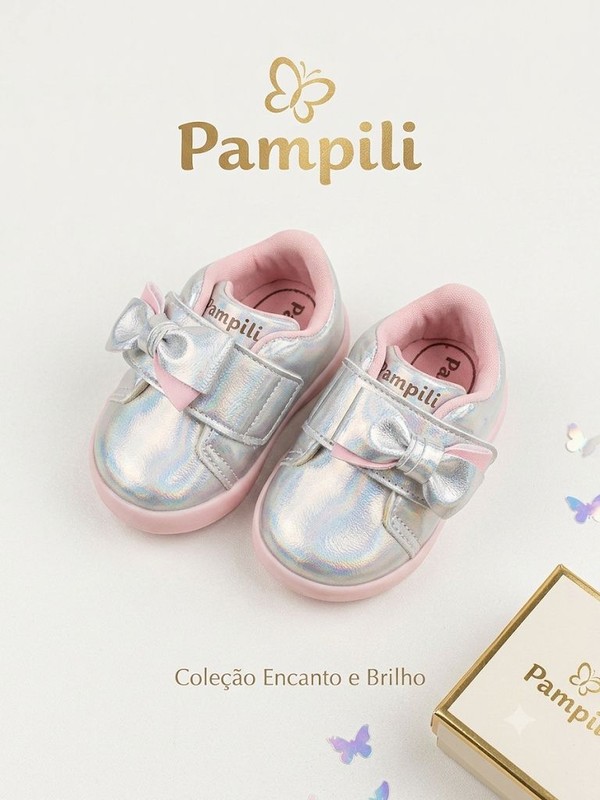 TENIS PAMPILI POM POM PRATA HOLOGRAFICO 108156 