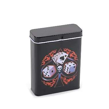 Cigarreira de Metal - Cartas e Dados