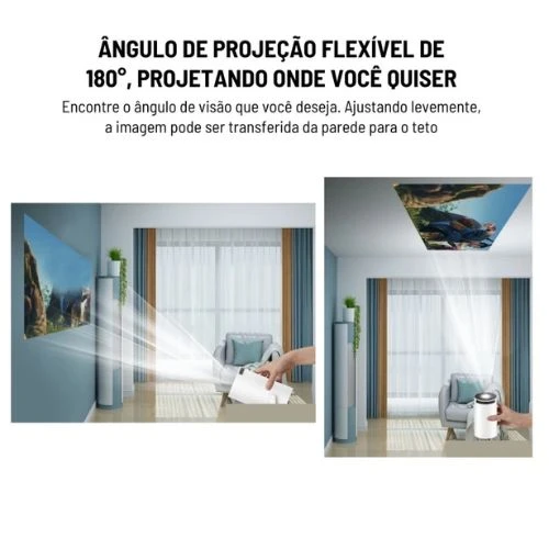 Projetor Inteligente HY300 PRO 4K Android 11 WiFi e Bluetooth