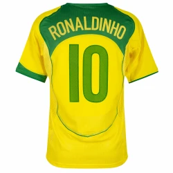 Camisa Seleção Brazil 2004/05 Ronaldinho 10 Modelo Retrô 