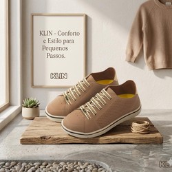 469204 SAPATO FLYER TAUPE KLIN BEGE