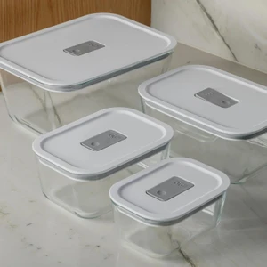 Kit de Potes de Vidro Hermético Ou 4 Peças Linha Fresh Lock