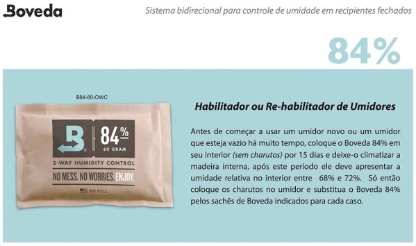 Boveda 84% (60g) - Para Umidores Novos