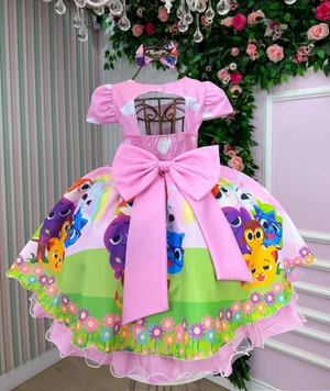 Vestido Temático - Bolofofo Rosa Claro 