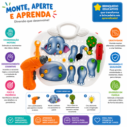Kit Educativo Infantil Monta E Desmonta Com Parafusadeira