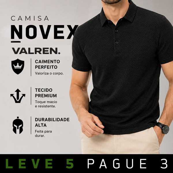 [LEVE 5 PAGUE 3] Camisa Masculina Novex em Seda Gelo e Elastano (Luxo Masculino em Cada Detalhe)