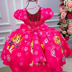 Vestido Temático - Skye - Patrulha Canina Pink 