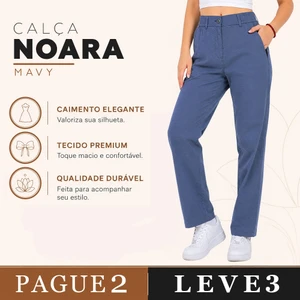 [LEVE 3 PAGUE 2] Calça Feminina Noara em Seda Gelo e Poliéster (Puro Charme de 2026!)