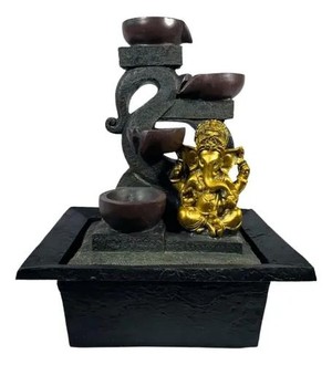 Fonte de Água em resina Hindu Ganesha Dourado - G 40cm 4Q