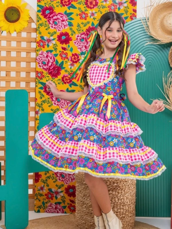 Vestido Junino - Estampado Floral Color 