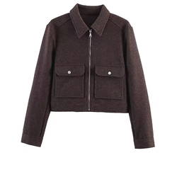 Jaqueta Feminina Cropped de Inverno com Zíper