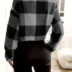 Jaqueta Feminina Teddy Xadrez Sherpa